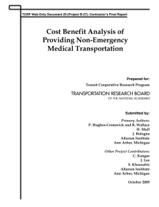 Cost of Providing Non-Emergency Medical Transportation