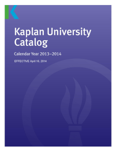 Catalog Version - Kaplan University