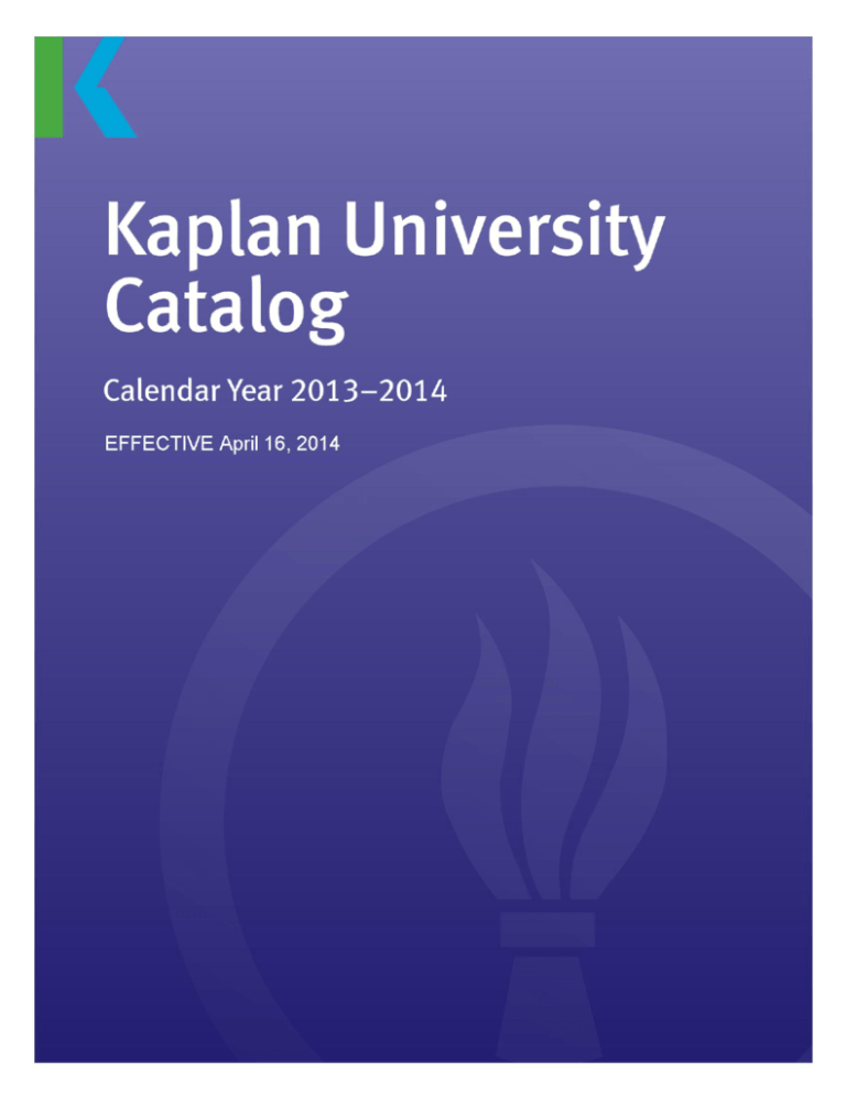 Catalog Version Kaplan University