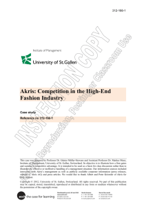 Akris: Competition in the High