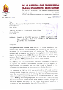Denial of 4O% PRP payment to ONGC employees with