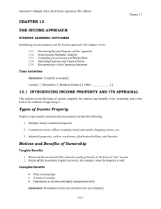 Basic Real Estate Appraisal - Lecture Outline for Chapter 13