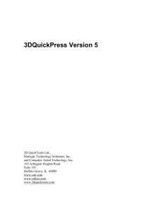 3DQuickPress V5.0.1 Training Manual