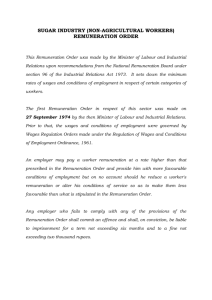 sugar industry (non-agricultural workers) remuneration order