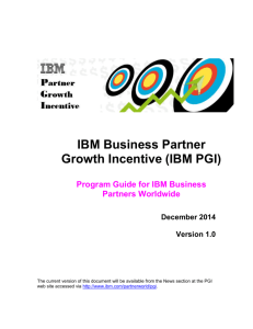 Overview of IBM Business Partner Growth Incentive (PGI)