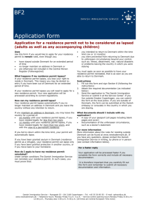 BF2 Application form Application for a residence permit not to be