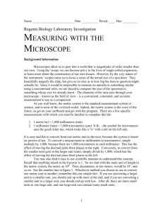 Measuring with the Microscope