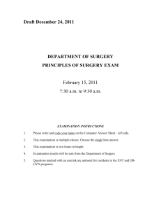 2011 Exam - Department of Surgery