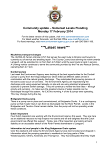Community update – Somerset Levels Flooding Monday 17