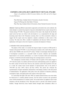 EXPORTS AND LONG-RUN GROWTH IN VIETNAM, 1975-2001