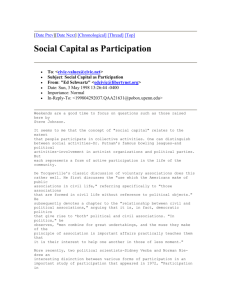 Social Capital as Participation