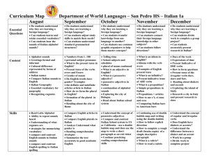 Curriculum Map Department of World Languages – San Pedro HS
