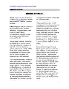 ISIS Report 12/05/04 Broken Promises 1 Will GM crops really help