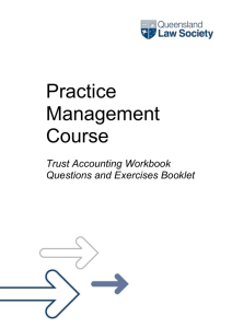Trust Accounting Workbook Questions and Exercises Booklet