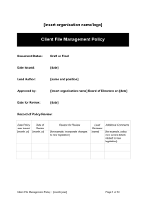 Client File Management Policy
