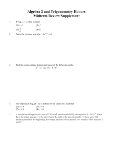 Algebra 2 and Trigonometry Midterm Review Supplement - Math K-12