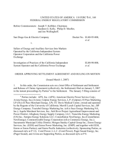 March 1, 2007 Order Approving Settlement