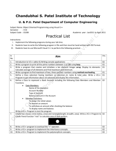CE208-Practical List(VC++)