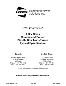 HPS Fortress 1.2kV Commercial Potted Distribution Transformer