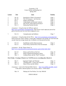 Lecture Outline and Exam Dates