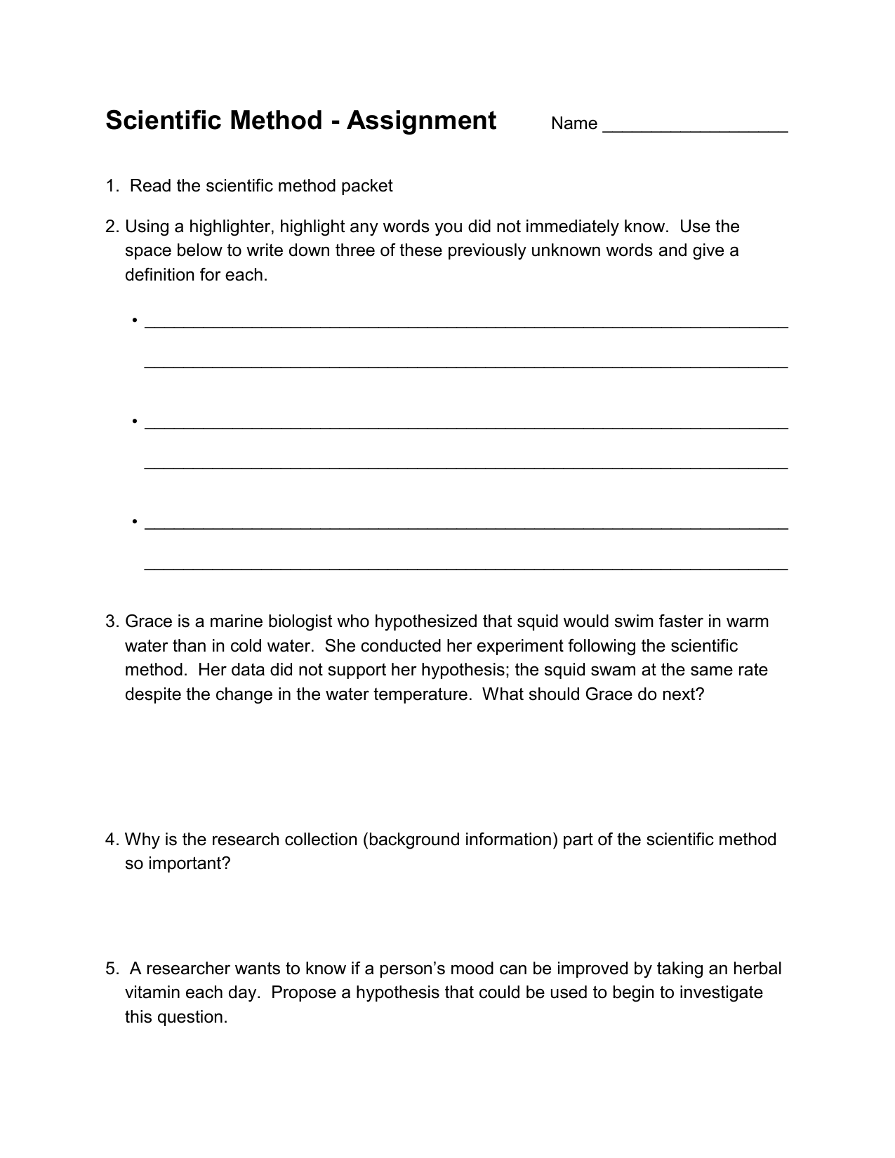 peer graded assignment scientific method writing assignment (creative)