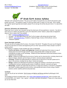 8th Grade Earth Science - Anoka