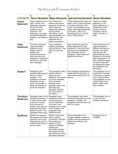 Lower Level Rubric