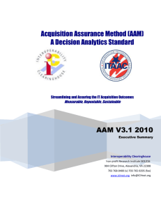Overview of ICH's Acquisition Assurance Method (AAM)