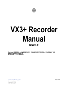 Recorder VX3+ Manual
