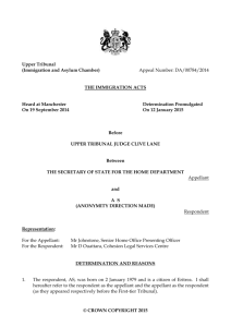 Appeal Number: DA/00784/2014 Upper Tribunal (Immigration and