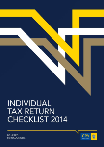 2014 Individual Tax Return Checklist