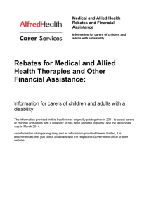 REBATES FOR MEDICAL AND ALLIED HEALTH THERAPIES