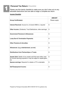 Tax Check list - Pizzinga & Associates