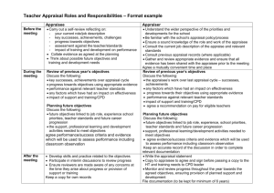 Teacher Appraisal Statement for