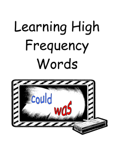 Learning High Frequency Words