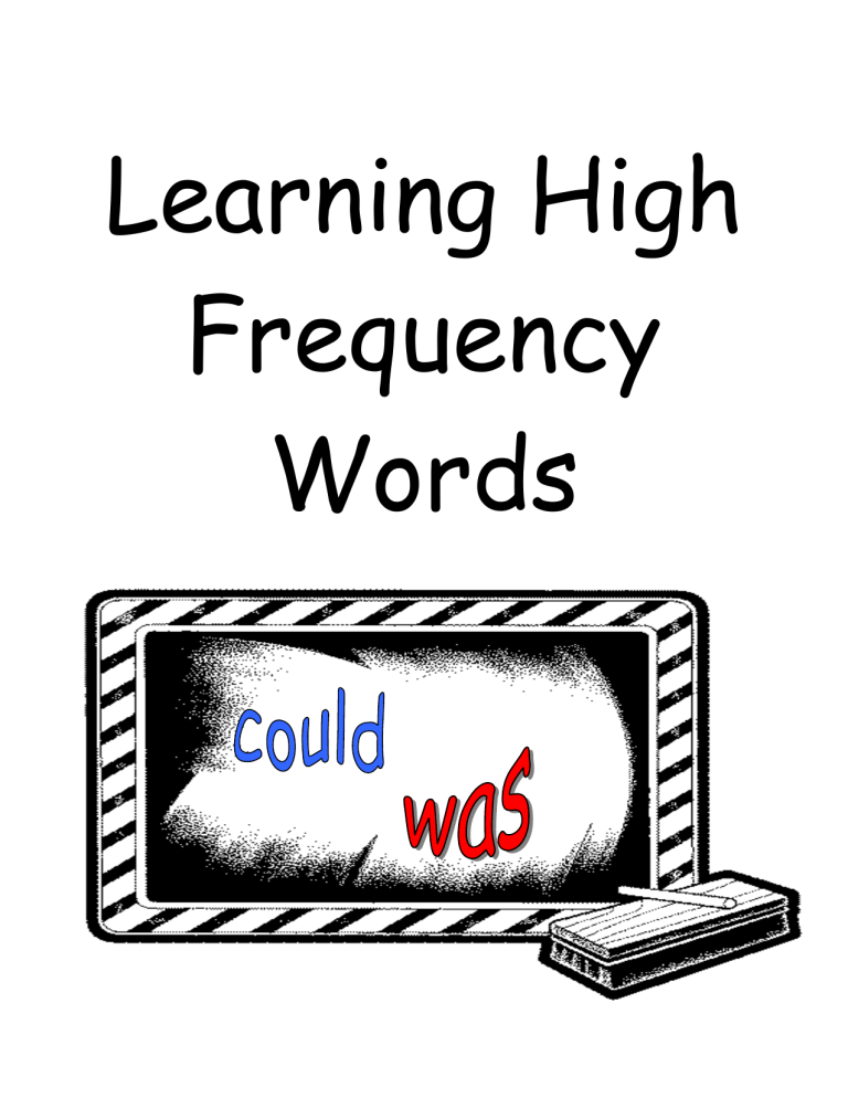 High Frequency Words English Language Learners