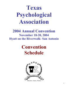 Thursday, November 18 - Texas Psychological Association
