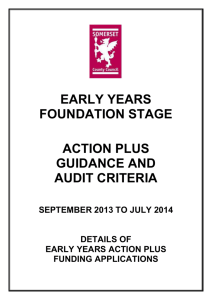 Early Years Foundation Stage Action Plus Guidance and Audit Criteria