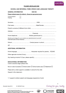 referral form: speech and language therapy
