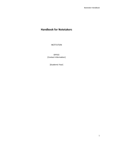 Notetaker Handbook Template 2011