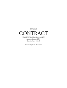 Index Of Contract Professor Alison Morantz Autumn Quarter 2011