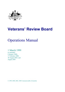 Introduction - Veterans' Review Board
