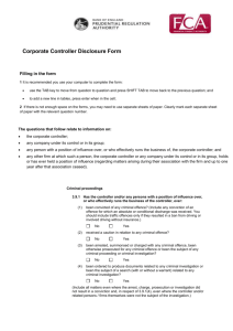 Criminal proceedings 3.9.1 Has the controller and/or any persons