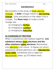 electrostatics - rosedalegrade9electricity