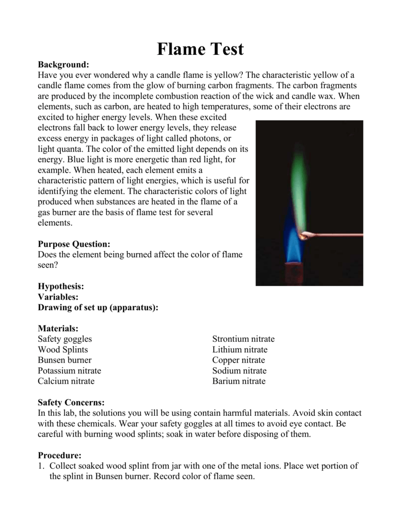 potassium nitrate flame test