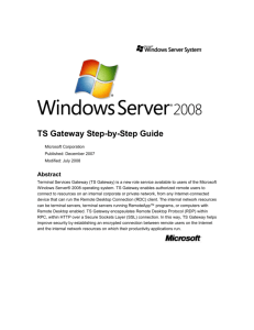 Windows Server 2008 TS Gateway Server Step-By