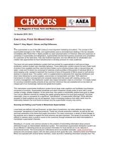 1st Quarter 2010 | 25(1) Can Local Food Go Mainstream? Robert P