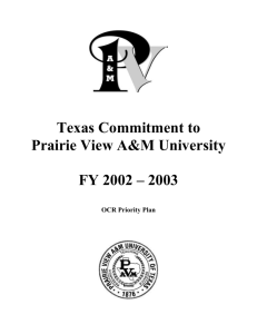 OCR Plan - Prairie View A&M University