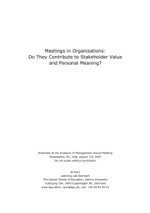 Meetings in organizations v
