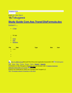 Tokugawa - Study Guide Com.Ass.Transf.DisFormula